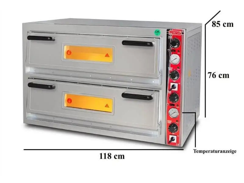 Elektro Pizzaofen Classic / 6+6x30 cm mit Thermometer / Breit / PO/9262 DE/T