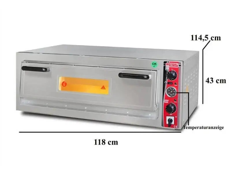 Elektro Pizzaofen Classic / 9x30 cm mit Thermometer / Breit / PO/9292 E/T