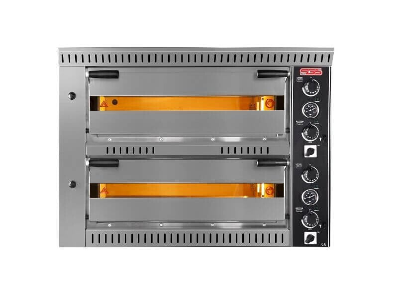 Elektro Pizzaofen mit Haube / 4+4x34 cm / PO/7070 DE - Vollschamott