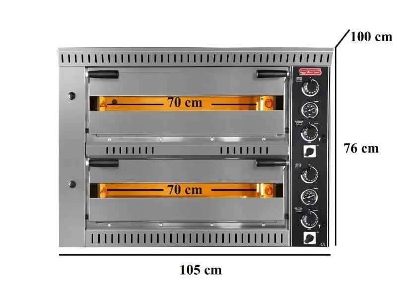 Elektro Pizzaofen mit Haube / 4+4x34 cm / PO/7070 DE - Vollschamott