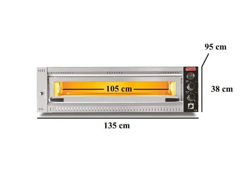 Elektro Profi Pizzaofen / 6x34 cm / Breit / PO/PROFI 10570