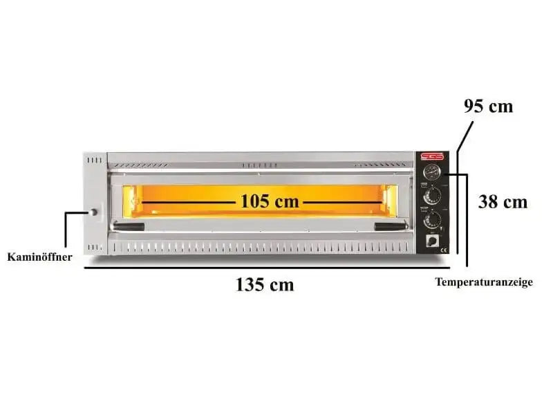 Elektro Profi Pizzaofen / 6x34 cm / Breit / PO/PROFI 10570