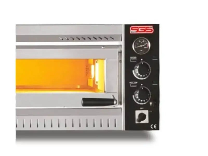 Elektro Profi Pizzaofen / 6x34 cm (Breit) / Vollschamott / PO 10570/T