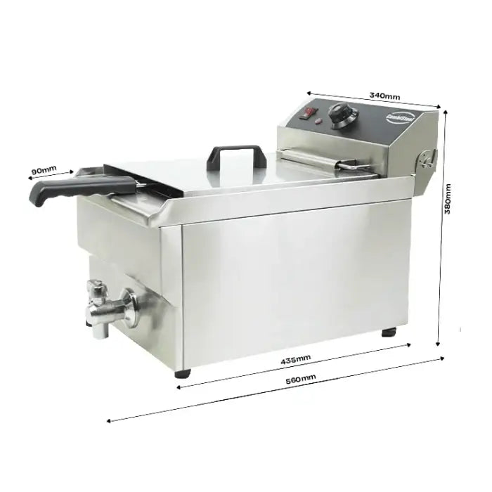Elektro Tischfritteuse - 10 Liter - 340x560x380 mm - 5 kW - Gastro-Bedarf24 GmbH