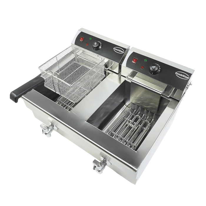 Elektro Tischfritteuse 2x10 Liter - 690x560x380 mm - 10 kW - Gastro-Bedarf24 GmbH