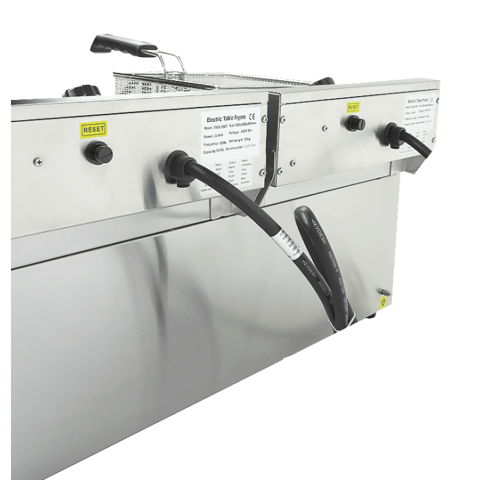 Elektro Tischfritteuse 2x10 Liter - 690x560x380 mm - 10 kW - Gastro-Bedarf24 GmbH