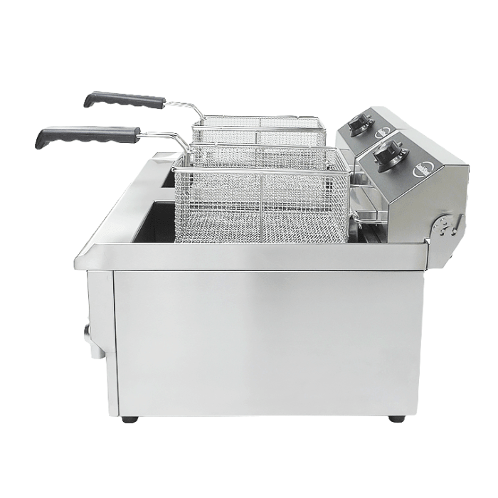 Elektro Tischfritteuse 2x10 Liter - 690x560x380 mm - 10 kW - Gastro-Bedarf24 GmbH