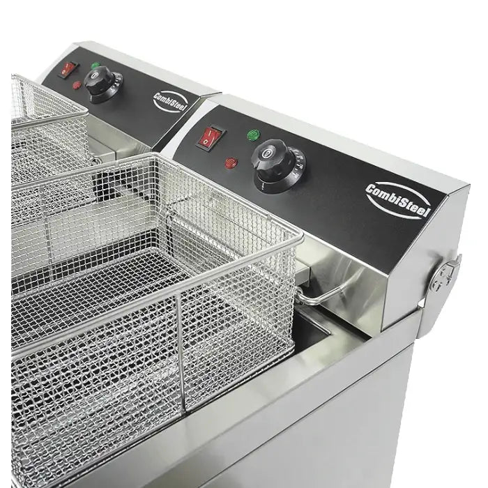 Elektro Tischfritteuse 2x10 Liter - 690x560x380 mm - 10 kW - Gastro-Bedarf24 GmbH