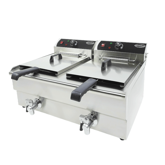 Elektro Tischfritteuse 2x10 Liter - 690x560x380 mm - 10 kW - Gastro-Bedarf24 GmbH
