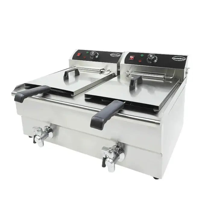 Elektro Tischfritteuse 2x10 Liter - 690x560x380 mm - 10 kW - Gastro-Bedarf24 GmbH