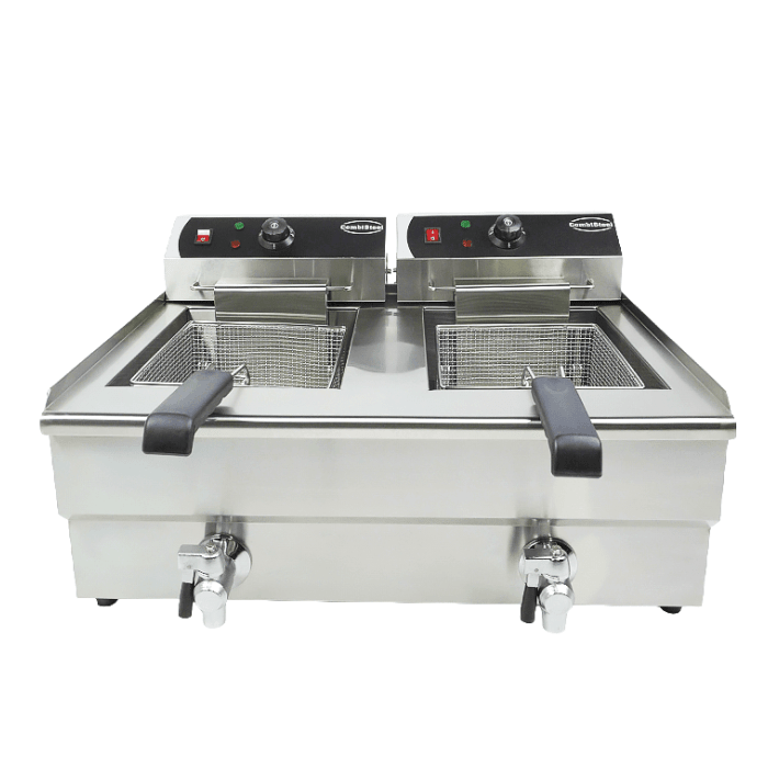 Elektro Tischfritteuse 2x10 Liter - 690x560x380 mm - 10 kW - Gastro-Bedarf24 GmbH