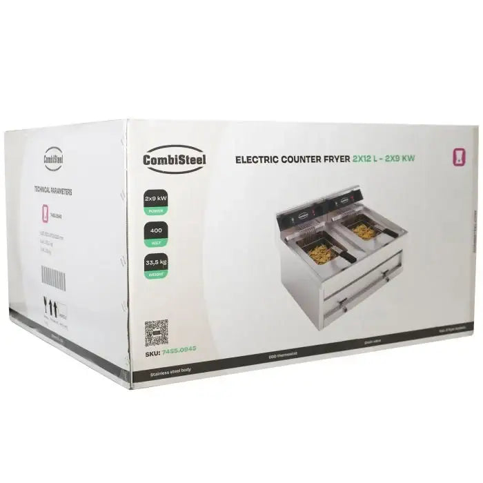 Elektro Tischfritteuse - 2x12 Liter - 800x700x328 mm - 18 kW - Gastro-Bedarf24 GmbH