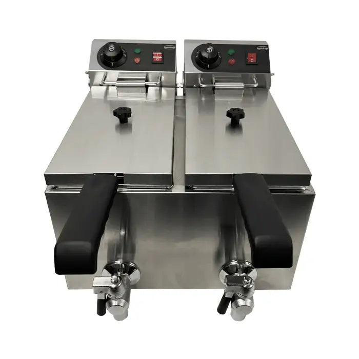 Elektro Tischfritteuse 2x4 Liter - 390x540x330 mm - 4 kw - Gastro-Bedarf24 GmbH