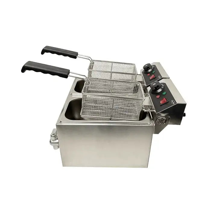 Elektro Tischfritteuse 2x4 Liter - 390x540x330 mm - 4 kw - Gastro-Bedarf24 GmbH