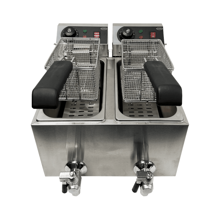 Elektro Tischfritteuse 2x4 Liter - 390x540x330 mm - 4 kw - Gastro-Bedarf24 GmbH