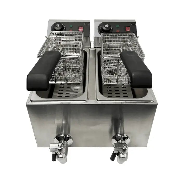 Elektro Tischfritteuse 2x4 Liter - 390x540x330 mm - 4 kw - Gastro-Bedarf24 GmbH