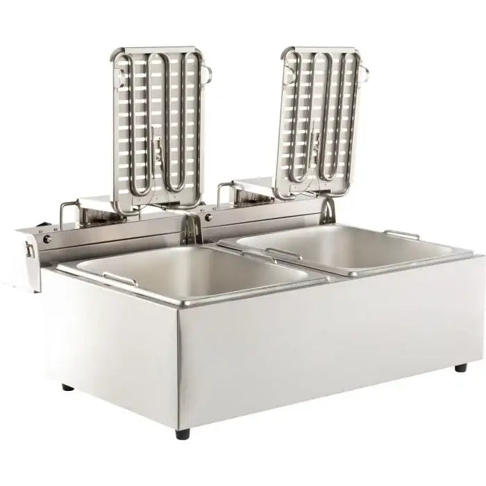 Elektro Tischfritteuse - 2x6 Liter - 590x440x290 mm - 6,6 kW - Gastro-Bedarf24 GmbH