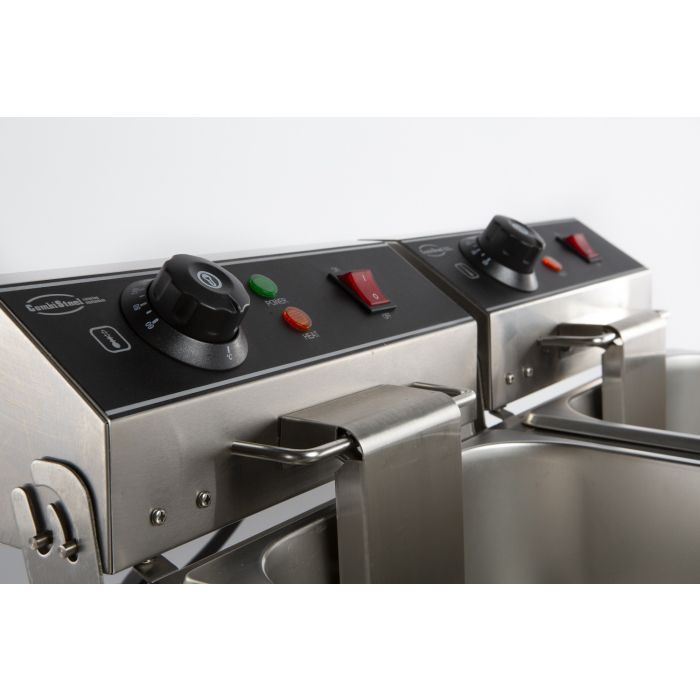 Elektro Tischfritteuse - 2x6 Liter - 590x440x290 mm - 6,6 kW - Gastro-Bedarf24 GmbH