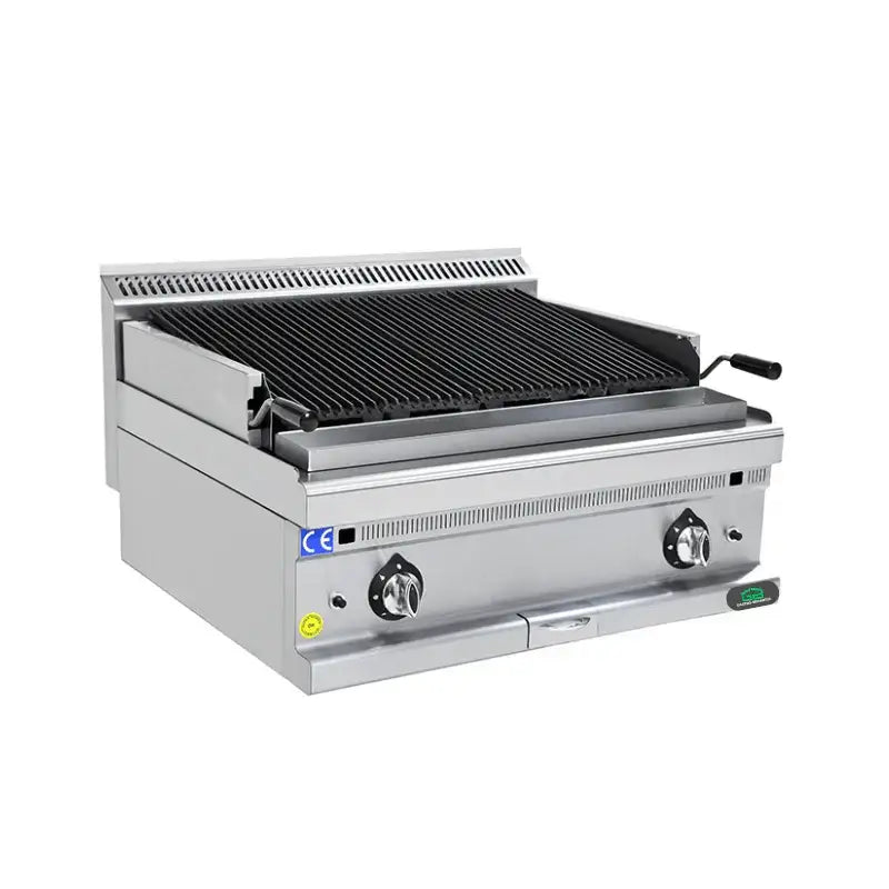 Professioneller Edelstahl-Grill für Gastronomie mit verstellbaren Brennern und robustem Design