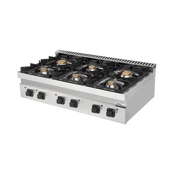 Gasherd - 1200x700x350 mm – 46.5 kW – 6 Kochstellen - Gastro-Bedarf24 GmbH