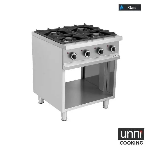 Gasherd mit 4 Kochfelder - 700x700x850/900 mm - 26 kW - Gastro-Bedarf24 GmbH