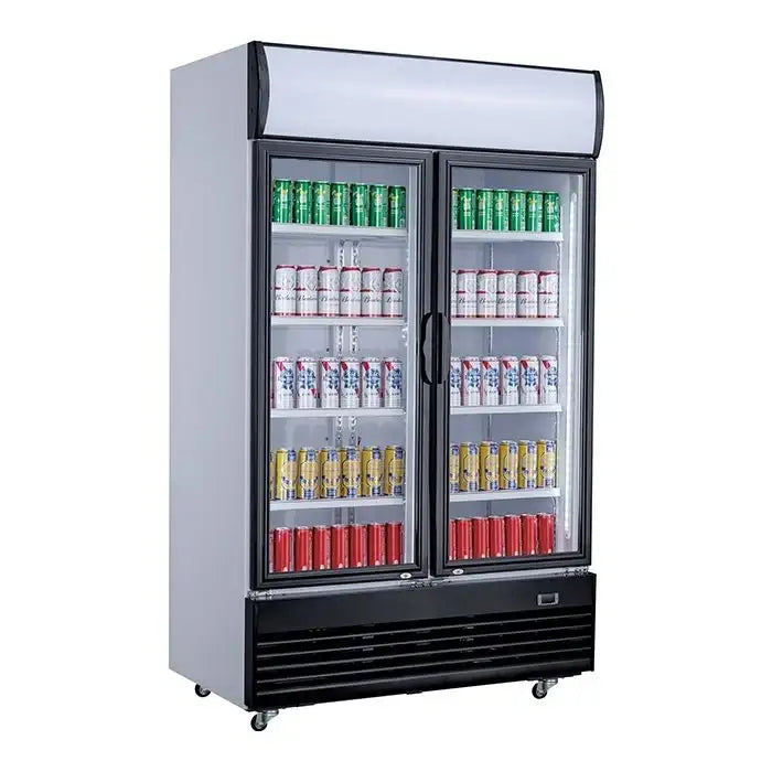 Getränkekühlschrank 2 Türen - 800 Liter - 1000x730x2072 mm - inkl. Räder - Gastro-Bedarf24 GmbH