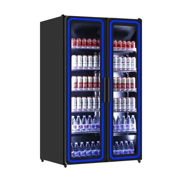 Getränkekühlschrank mit 2 Türen und LED-Beleuchtung - 900 Liter - 1120x635x1980 mm - Gastro-Bedarf24 GmbH