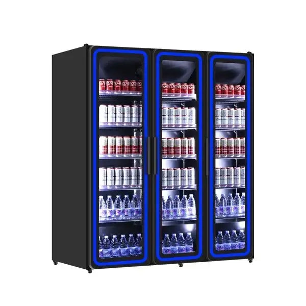 Getränkekühlschrank mit 3 Türen und LED-Beleuchtung - 1190 Liter - 1680x635x1980 mm - Gastro-Bedarf24 GmbH
