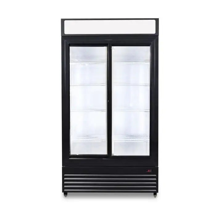 Getränkekühlschrank mit Glasschiebetüren - 750 Liter - 1120x610x1965 mm - inkl. Räder - Gastro-Bedarf24 GmbH