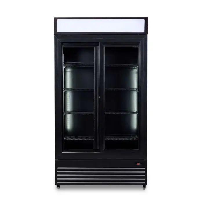 Getränkekühlschrank mit Glasschiebetüren - 780 Liter - 1120x595x2100 mm - inkl. Räder - Gastro-Bedarf24 GmbH