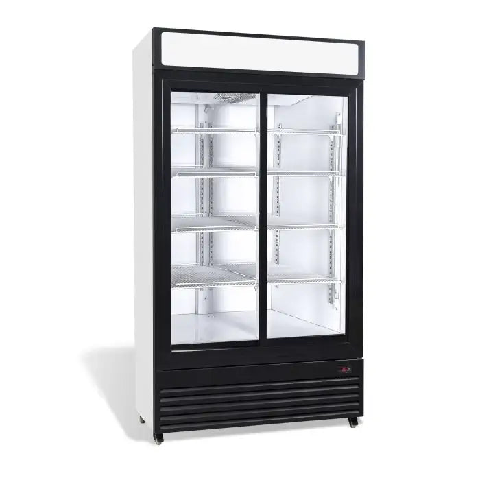Getränkekühlschrank mit Glasschiebetüren - 780 Liter - 1120x595x2100 mm - inkl. Räder - Gastro-Bedarf24 GmbH