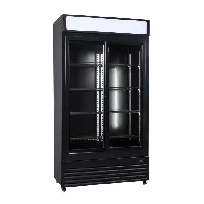 Getränkekühlschrank mit Glasschiebetüren - 780 Liter - 1120x595x2100 mm - inkl. Räder - Gastro-Bedarf24 GmbH