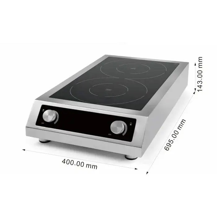 Induktionsherd 2 Zonen - Tischgerät - 408x700x145 mm - 7 kW - Gastro-Bedarf24 GmbH