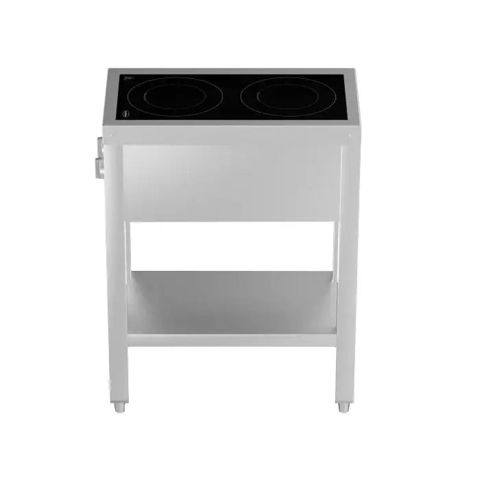 Induktionsherd mit 2 Zonen mit offenem Unterbau - 355x655x875 mm - 7 kW - Gastro-Bedarf24 GmbH