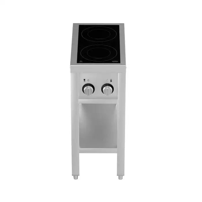 Induktionsherd mit 2 Zonen mit offenem Unterbau - 355x655x875 mm - 7 kW - Gastro-Bedarf24 GmbH