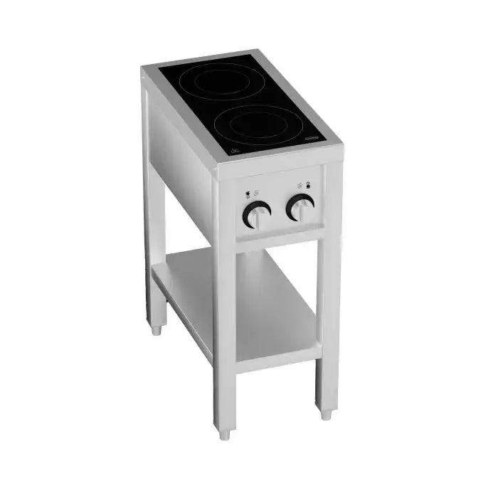 Induktionsherd mit 2 Zonen mit offenem Unterbau - 355x655x875 mm - 7 kW - Gastro-Bedarf24 GmbH