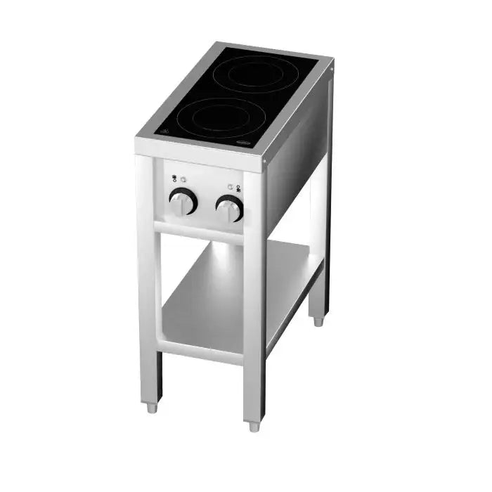 Induktionsherd mit 2 Zonen mit offenem Unterbau - 355x655x875 mm - 7 kW - Gastro-Bedarf24 GmbH