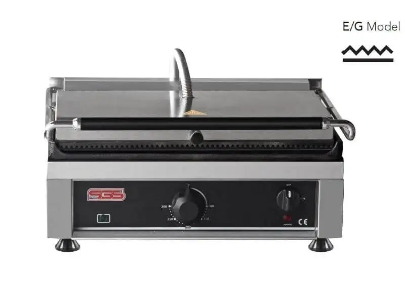 Kontaktgrill / Oben Gerillt / Unten Glatt / 3 kW / Tischgrill / Paninimaker - Gastro-Bedarf24 GmbH
