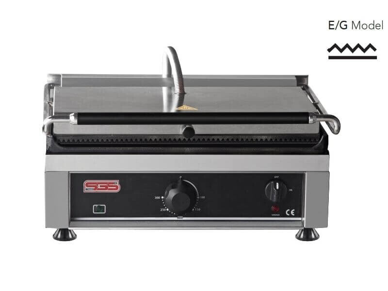 Kontaktgrill / Oben Gerillt / Unten Glatt / 3 kW / Tischgrill / Paninimaker