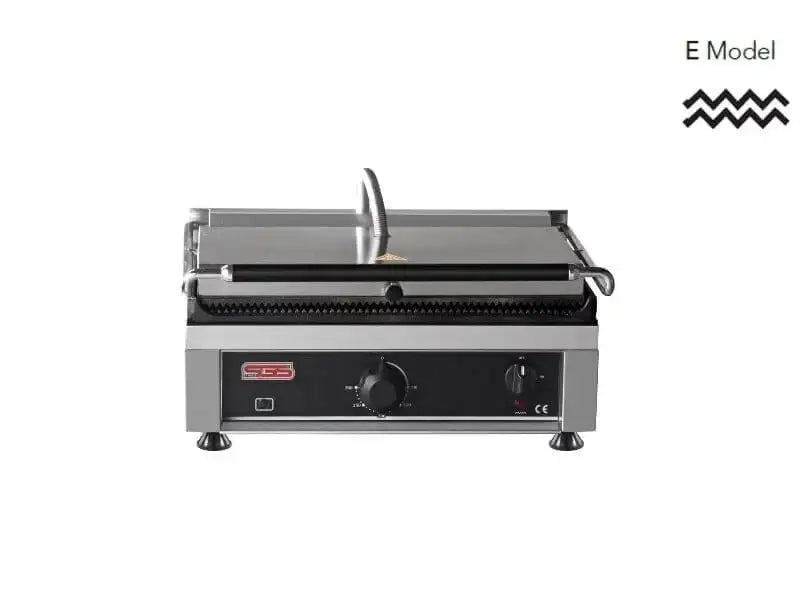 Kontaktgrill / Oben + Unten Gerillt / 2,1 kW / Tischgrill / Paninimaker - Gastro-Bedarf24 GmbH