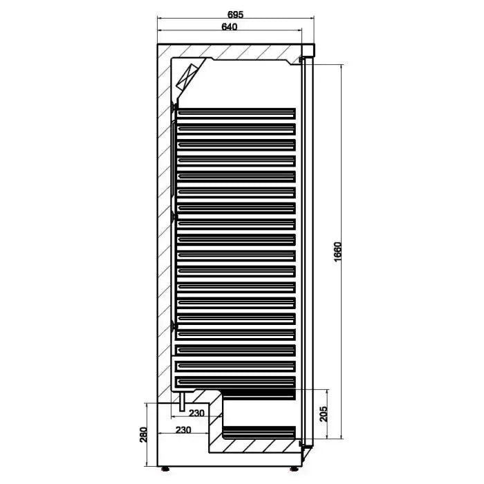 Kühlschrank - 1 Tür - Edelstahl - 570 Liter - 775x695x1885 mm - Gastro-Bedarf24 GmbH
