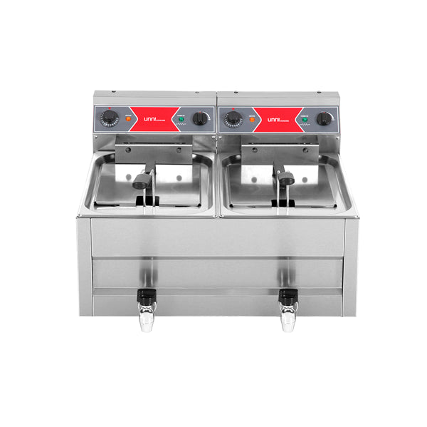 Elektro Fritteuse 2x10 Liter - 700x650x410/550 mm - 2x9 kW