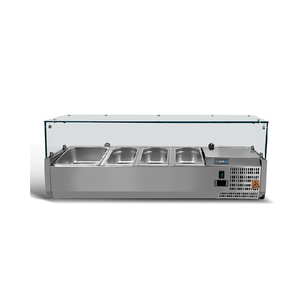 UNNICOOL Kühlaufsatzvitrine - 4x GN 1/3 - 1200x395x435 mm