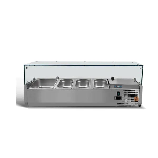 UNNICOOL Kühlaufsatzvitrine - 4x GN 1/3 - 1200x395x435 mm