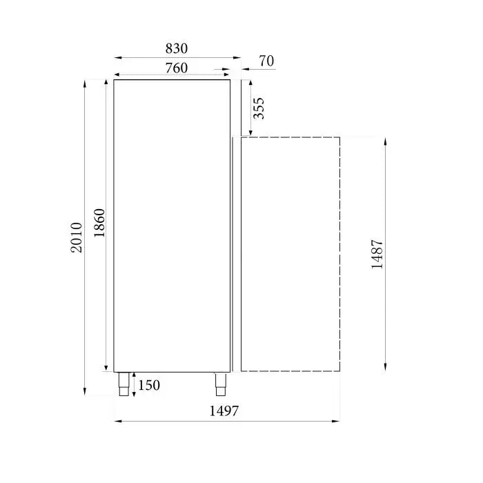 Premium Kühlschrank 2 Türen - Energie C - 1410 Liter - 1480x830x2010 mm - Gastro-Bedarf24 GmbH
