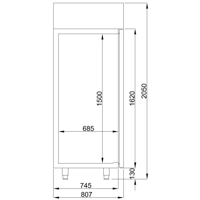 Premium Tiefkühlschrank 2 Türen - Monoblock - 1400 Liter - 1400x810x2050 mm - Gastro-Bedarf24 GmbH