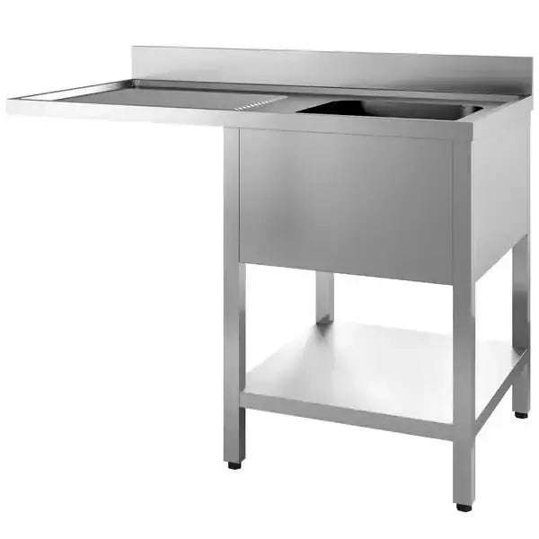 PREMIUM - Stainless Steel Dishwashing Center - 120x70x85 cm - 1 Basin Right