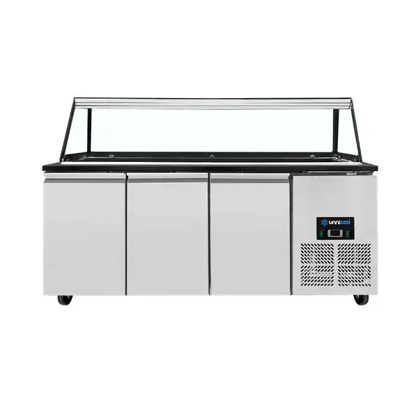 Saladette workbench – 5x GN 1/1 capacity – 188x82x85.5cm