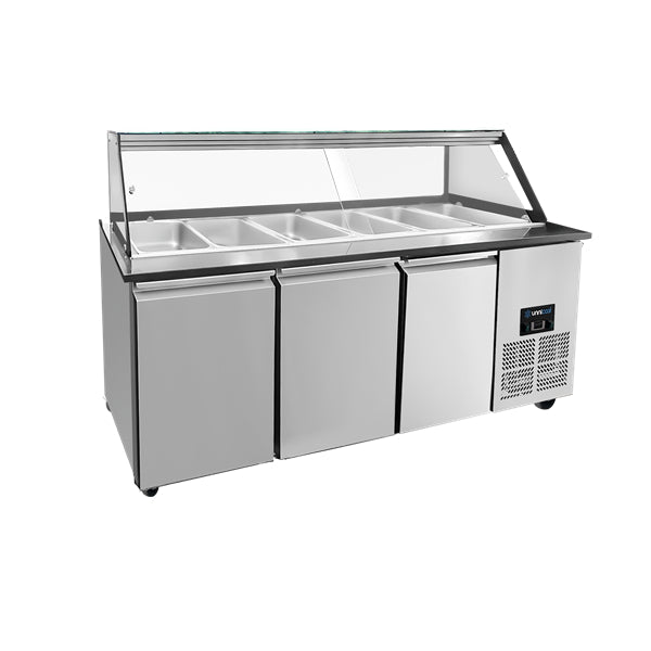 Saladette-Werkbank – 5x GN 1/1 Kapazität – 188x82x85.5cm