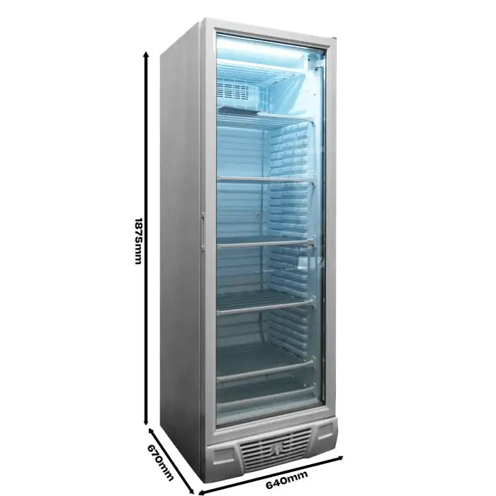 Tiefkühlschrank 1 Glastür - 382 Liter - 640x670x1875 mm - Gastro-Bedarf24 GmbH